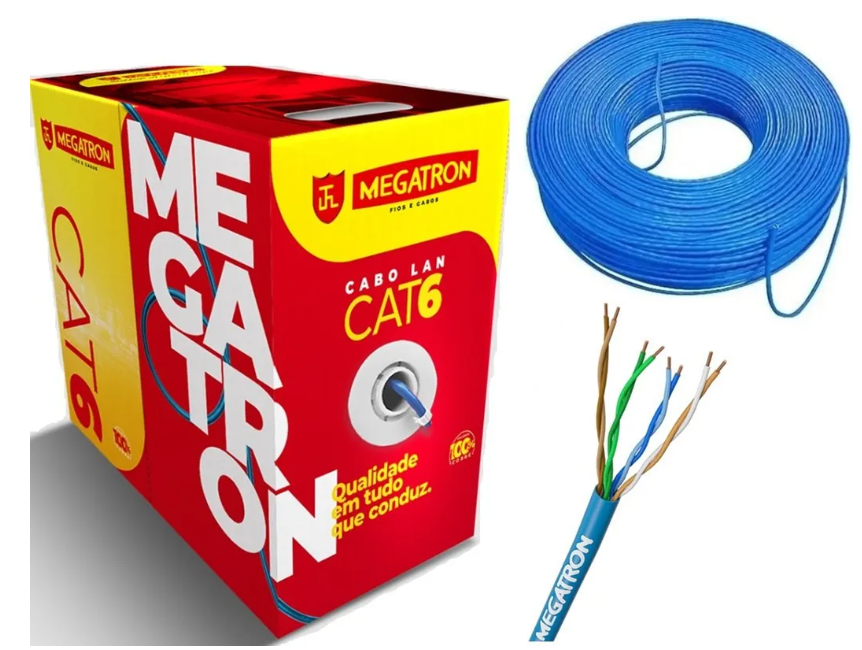 Imagem 1 de CAIXA DE CABO DE REDE CAT5E 305M - CX CABO LAN U/UTP CAT5E 4X24 AWG CM 305 M AZ