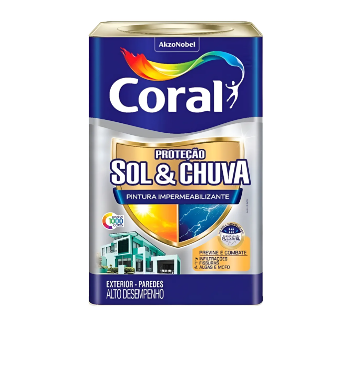 Imagem 1 de SOL E CHUVA PINTURA IMPERMEAB. BRANCO 18L CORAL