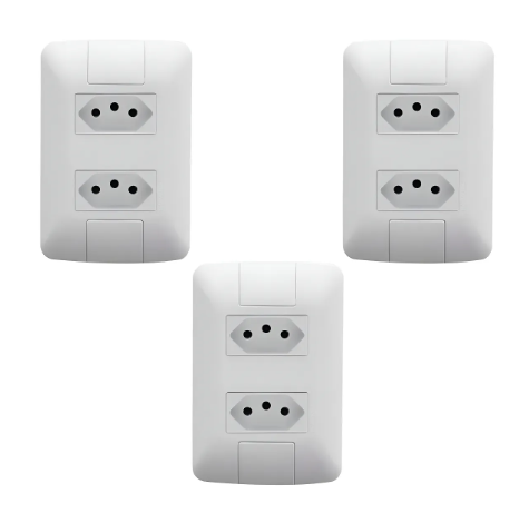 Módulo tomada 10a padrão 2p+t (novo padrão br) imagem 1